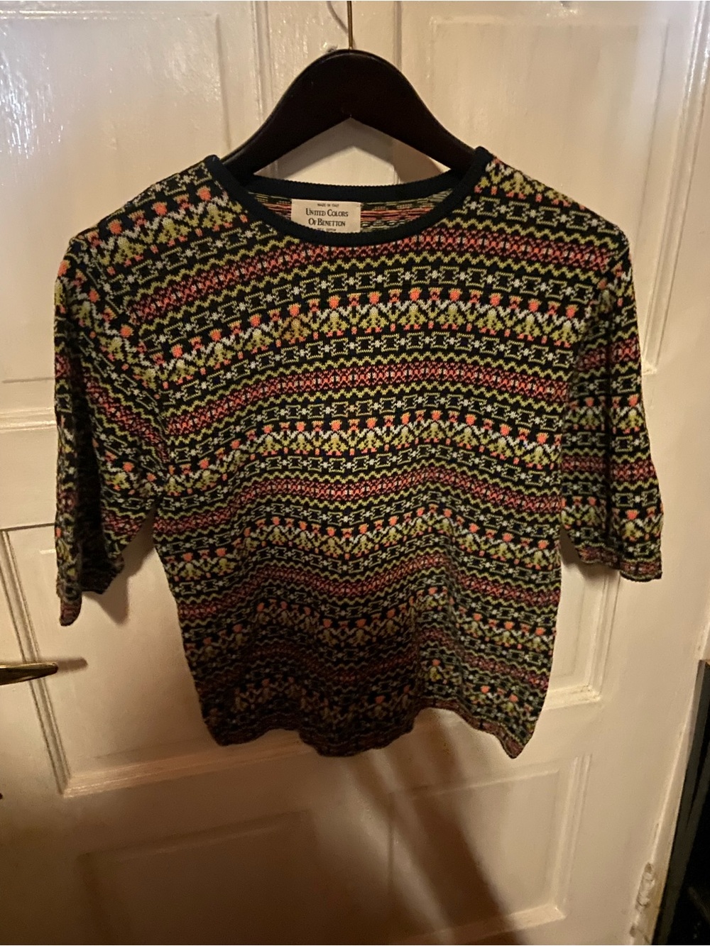 United Colors Of Benetton Navy Multicolor Fair Isle Knit Top